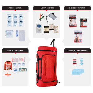 1 Person Necessity Survival Kit, Rolling Bag