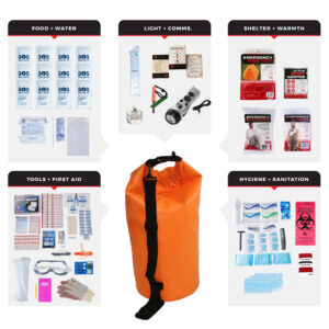 1 Person Comfort Survival Kit, Dry Bag