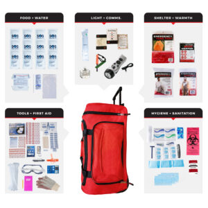1 Person Comfort Survival Kit, Rolling Bag