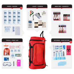 2 Person Essential Survival Kit, Rolling Bag