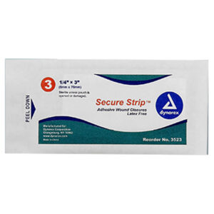 1/4" x 3" SecureStrip Adhesive Wound Closures, 3 per pouch