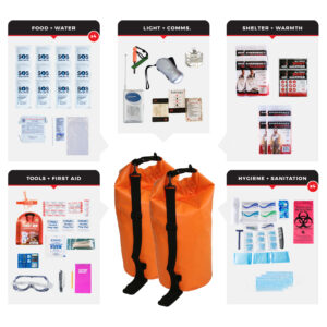 4 Person Essential Survival Kit, Dry Bag