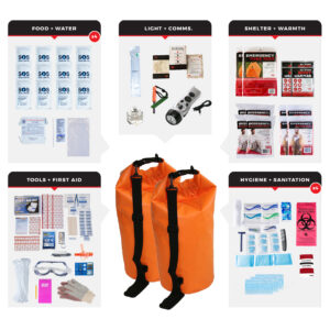 4 Person Comfort Survival Kit, Dry Bag