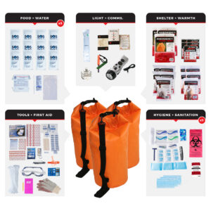 5 Person Comfort Survival Kit, Dry Bag