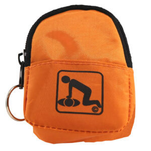 CPR Orange Beltloop Keychain Backpack with Faceshield, Gloves, and Cleansing Wipes