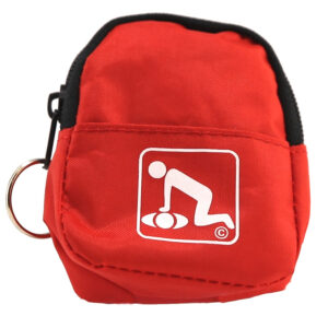 CPR Red Beltloop Keychain Backpack with Faceshield, Gloves, and Cleansing Wipes