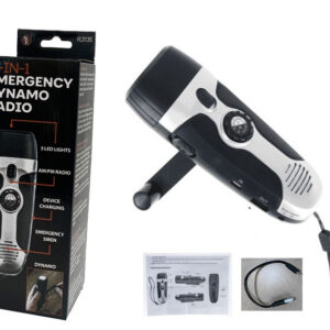 5.5 Inch 4-IN-1 Emergency Dynamo AM/FM Radio With Phone Charger & Lanyard