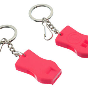 2-Piece Plastic Raptor Whistle with Key Chain & Zipper Ring (115 dB)