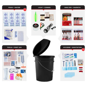 2 Person Comfort Survival Kit, Bucket and Lid