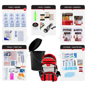 3 Person Comfort Survival Kit, Bucket and Lid