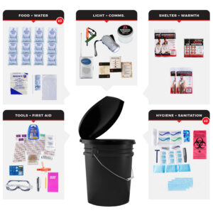 2 Person Essential Survival Kit, Bucket and Lid
