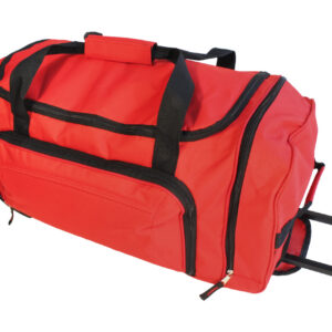 Rolling Red Wheel Bag + Telescoping Handle