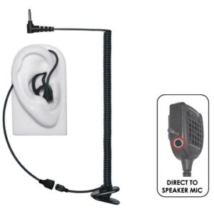 Micro Sound Tubeless Listen-Only Earpiece Black 3.5mm for 3.5mm Speaker-Mic Connector