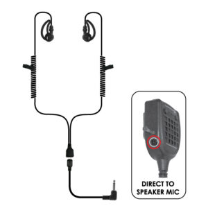 Micro Deuce Dual-Sided Tubeless Listen-Only Earpiece 3.5mm for 3.5mm Speaker-Mic Connector