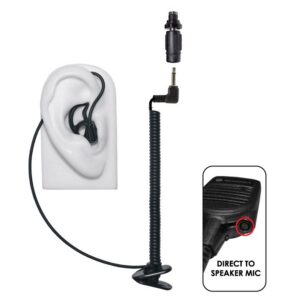 Micro Sound Tubeless Listen-Only Earpiece Black 3.5mm for Motorola HMN4101/HMN4103