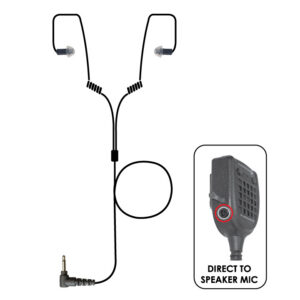 Whisper Deuce Dual-Sided Listen-Only Earpiece Black 3.5mm for 3.5mm Speaker-Mic Connector