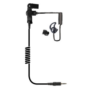 Black Diamond Fox Listen-Only Earpiece Coiled-Tube 3.5mm Threaded for 3.5mm Threaded Speaker-Mic Connector