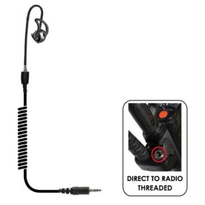 Black Diamond Fox Listen-Only Earpiece Short-Tube 3.5mm Threaded for 3.5mm Threaded Speaker-Mic Connector