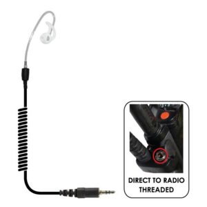 Fox Listen-Only Earpiece Clear Short-Tube 3.5mm Threaded for 3.5mm Threaded Speaker-Mic Connector