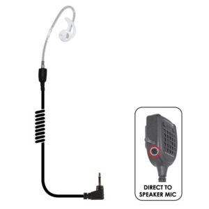 Fox Listen-Only Earpiece Clear Short-Tube 2.5mm for 2.5mm Speaker-Mic Connector
