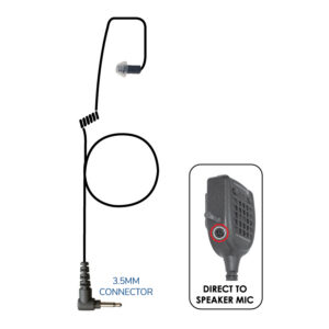 Whisper Covert Listen-Only Earpiece Black 3.5mm for 3.5mm Speaker-Mic Connector