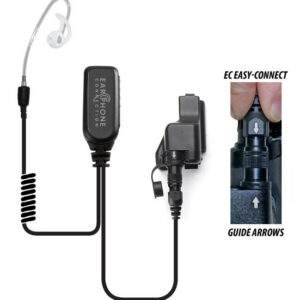 Coyote Short-Tube Lapel Microphone Clear Easy-Connect for Motorola XTS1500/XTS2000/XTS2500