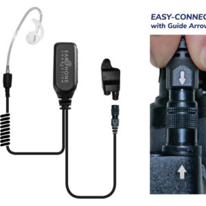 Coyote Short-Tube Lapel Microphone Clear Easy-Connect for Harris 700P/P7100/P7130