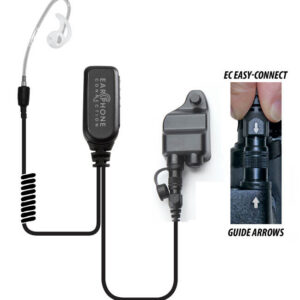 Coyote Short-Tube Lapel Microphone Clear Easy-Connect for Harris P5300/P5400/P5500