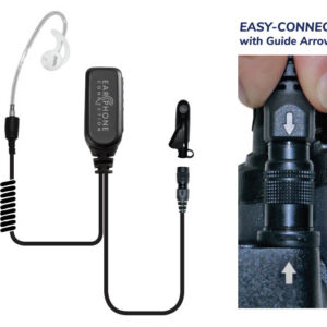 Coyote Short-Tube Lapel Microphone Clear Easy-Connect for Motorola HT750/HT1250/HT1250LS