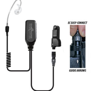 Coyote Short-Tube Lapel Microphone Clear Easy-Connect for Motorola APX NEXT/APX1000/APX2000