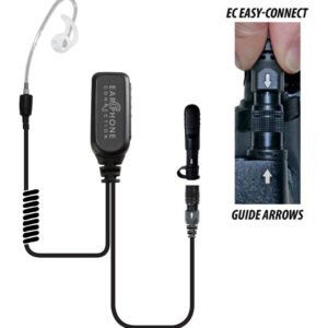 Coyote Short-Tube Lapel Microphone Clear Easy-Connect for Motorola XPR3000/XPR3300/XPR3500
