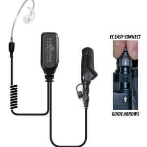 Coyote Short-Tube Lapel Microphone Clear Easy-Connect for Harris XG-100/XL-150/XL-185