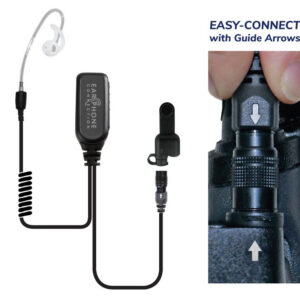 Coyote Short-Tube Lapel Microphone Clear Easy-Connect for Tait