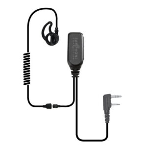 Hawk M1 Tubeless Lapel Microphone Black 2-Pin for Kenwood NX220/NX240V/NX320