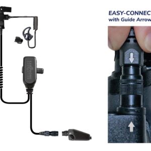 Black Diamond Hawk Lapel Microphone Coiled-Tube Easy-Connect for Kenwood VP5000/VP6000/VP8000