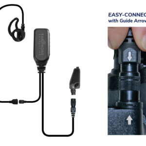 Hawk M1 Tubeless Lapel Microphone Black Easy-Connect for Harris 700P/P7100/P7130
