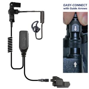 Black Diamond Hawk Lapel Microphone Coiled-Tube Easy-Connect for Motorola XTS1500/XTS2000/XTS2500
