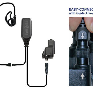 Hawk M1 Tubeless Lapel Microphone Black Easy-Connect for Motorola XTS1500/XTS2000/XTS2500
