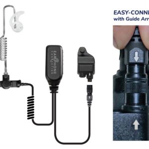 Hawk Lapel Microphone Clear Coiled-Tube Easy-Connect for Harris P5300/P5400/P5500