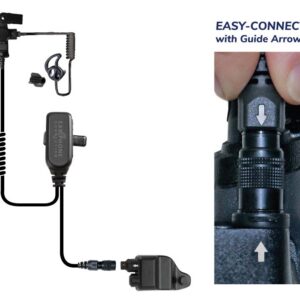 Black Diamond Hawk Lapel Microphone Coiled-Tube Easy-Connect for Harris P5300/P5400/P5500