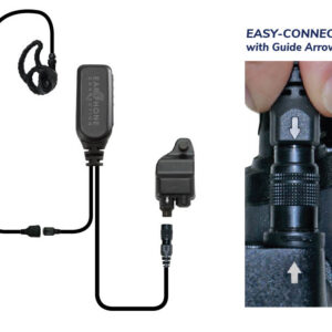 Hawk M1 Tubeless Lapel Microphone Black Easy-Connect for Harris P5300/P5400/P5500