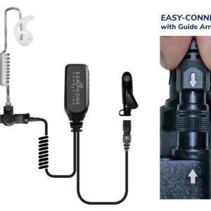Hawk Lapel Microphone Clear Coiled-Tube Easy-Connect for Motorola HT750/HT1250/HT1250LS