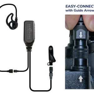 Hawk M1 Tubeless Lapel Microphone Black Easy-Connect for Motorola HT750/HT1250/HT1250LS