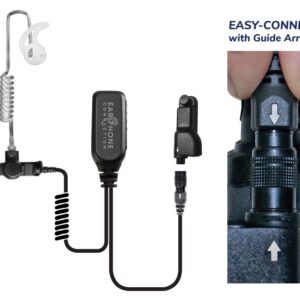 Hawk Lapel Microphone Clear Coiled-Tube Easy-Connect for Motorola APX NEXT/APX1000/APX2000
