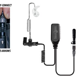 Hawk Lapel Microphone Clear Coiled-Tube Easy-Connect for Motorola XPR3000/XPR3300/XPR3500