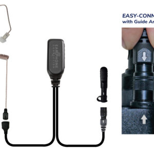 Whisper Hawk Covert Lapel Microphone Clear Easy-Connect for Motorola XPR3000/XPR3300/XPR3500