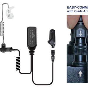 Hawk Lapel Microphone Clear Coiled-Tube Easy-Connect for Harris XG-100/XL-150/XL-185