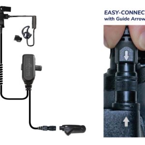 Black Diamond Hawk Lapel Microphone Coiled-Tube Easy-Connect for Harris XG-100/XL-150/XL-185