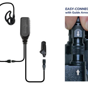 Hawk M1 Tubeless Lapel Microphone Black Easy-Connect for Harris XG-100/XL-150/XL-185