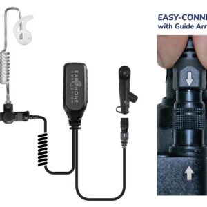 Hawk Lapel Microphone Clear Coiled-Tube Easy-Connect for Motorola ION & R7